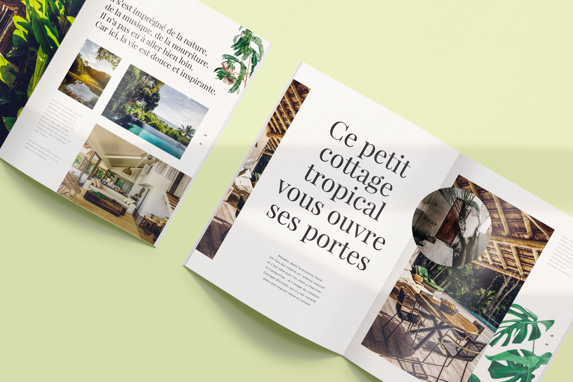 Édition / graphisme / shooting pour le magazine / catalogue Ambiances en Nouvelle-Calédonie