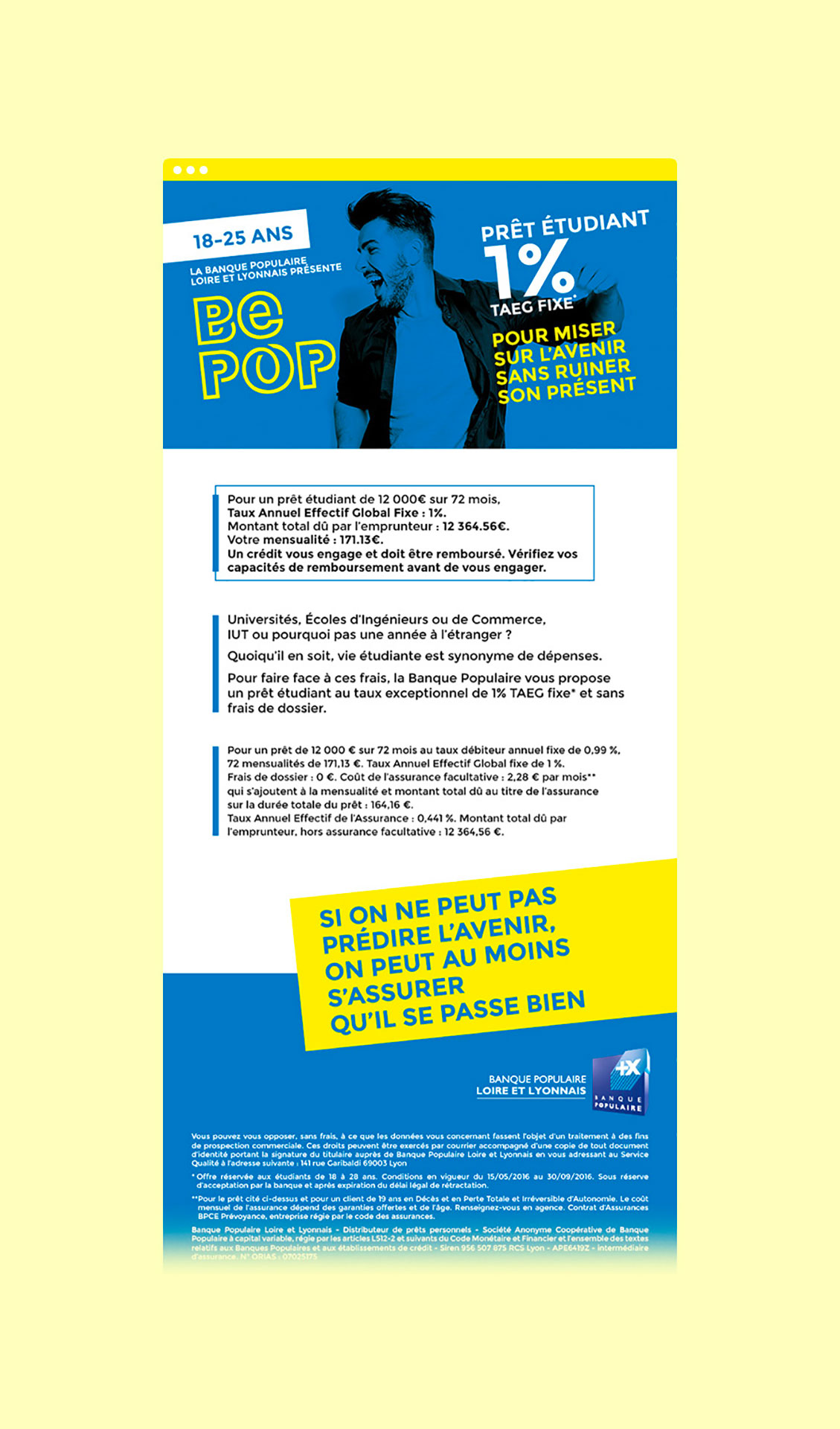 Publicité / campagne / édition / webdesign pour Banque Populaire Bpop à Lyon