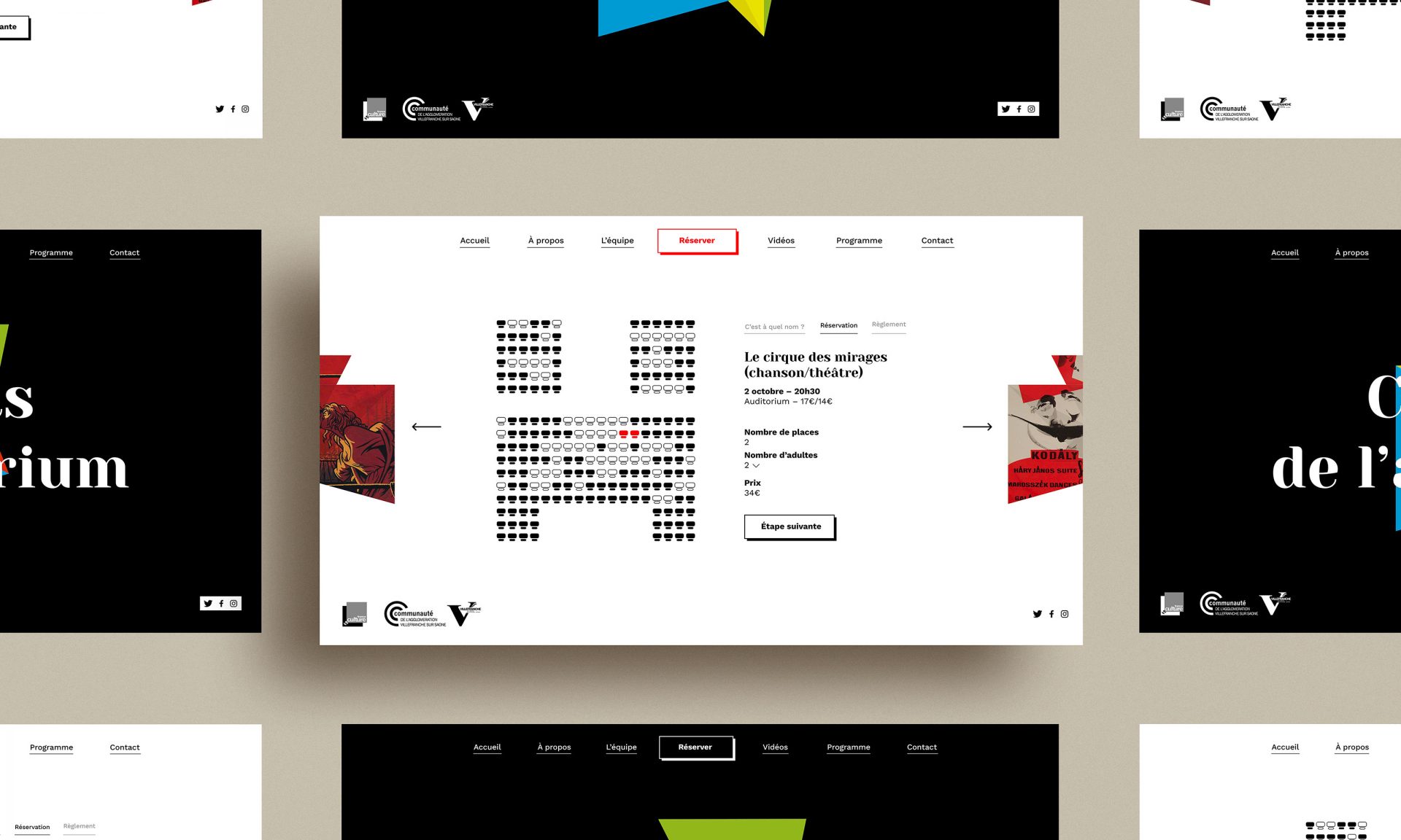 Identité / logo / papeterie / webdesign / graphisme pour la communication des concerts de l’auditorium en Rhône-Alpes