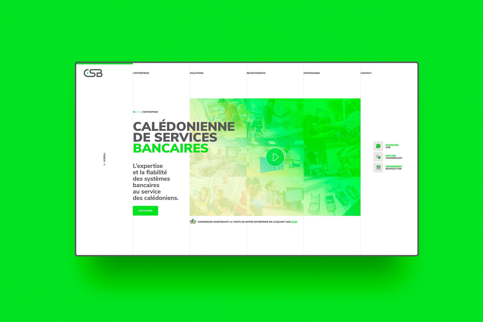 Webdesign / graphisme pour Calédonienne de services bancaires de Nouvelle-Calédonie