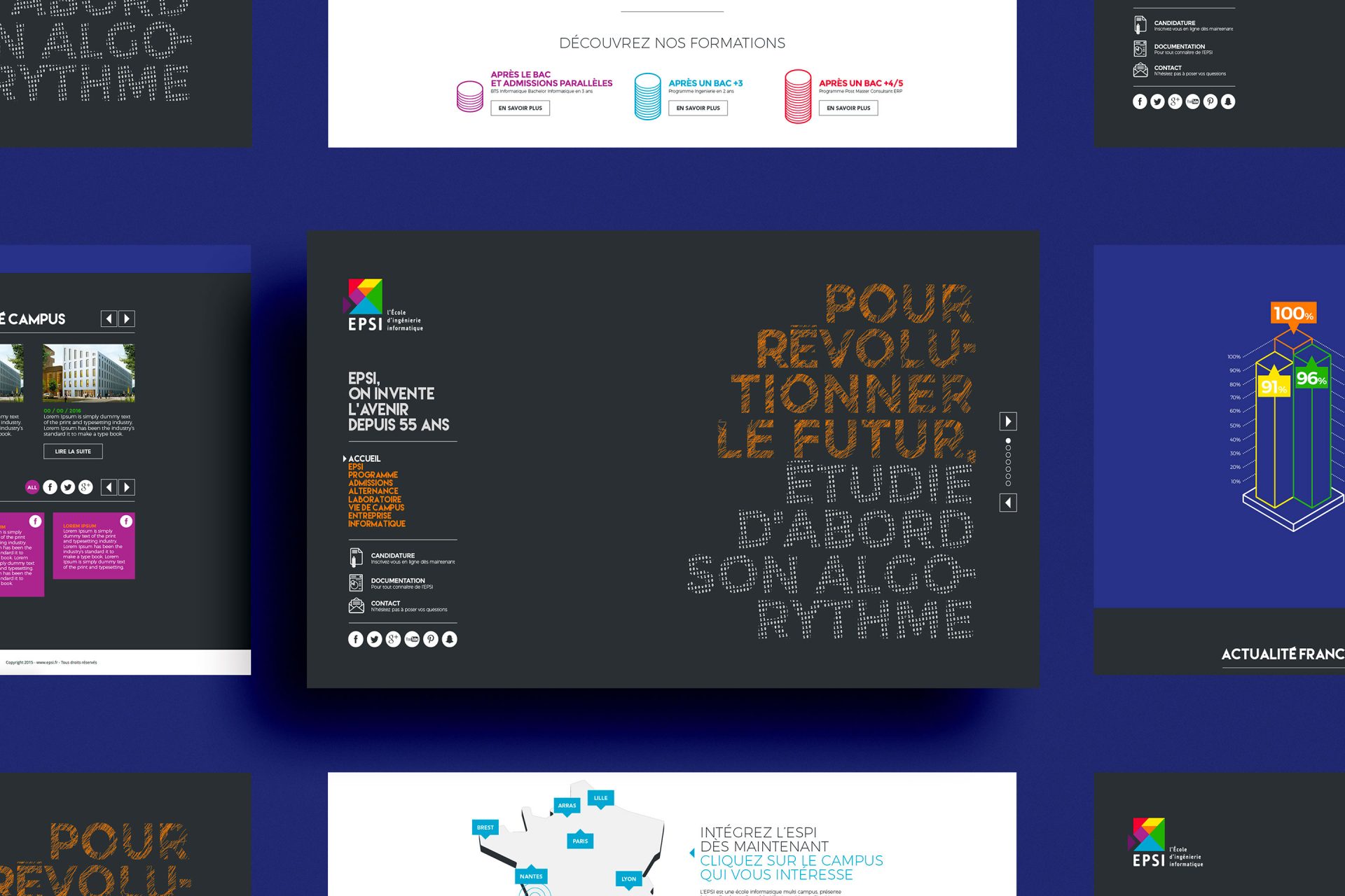 Webdesign / Édition / graphisme pour la communication de l’école d'ingénierie informatique - EPSI