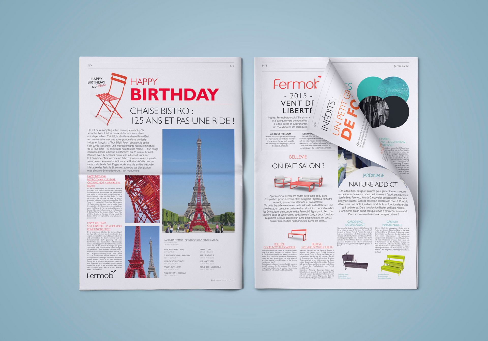 Édition / shooting / webdesign / graphisme pour le catalogue / magazine Fermob daily