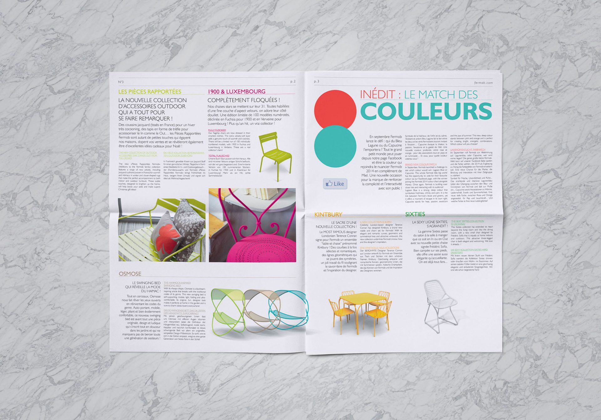 Édition / shooting / webdesign / graphisme pour le catalogue / magazine Fermob daily