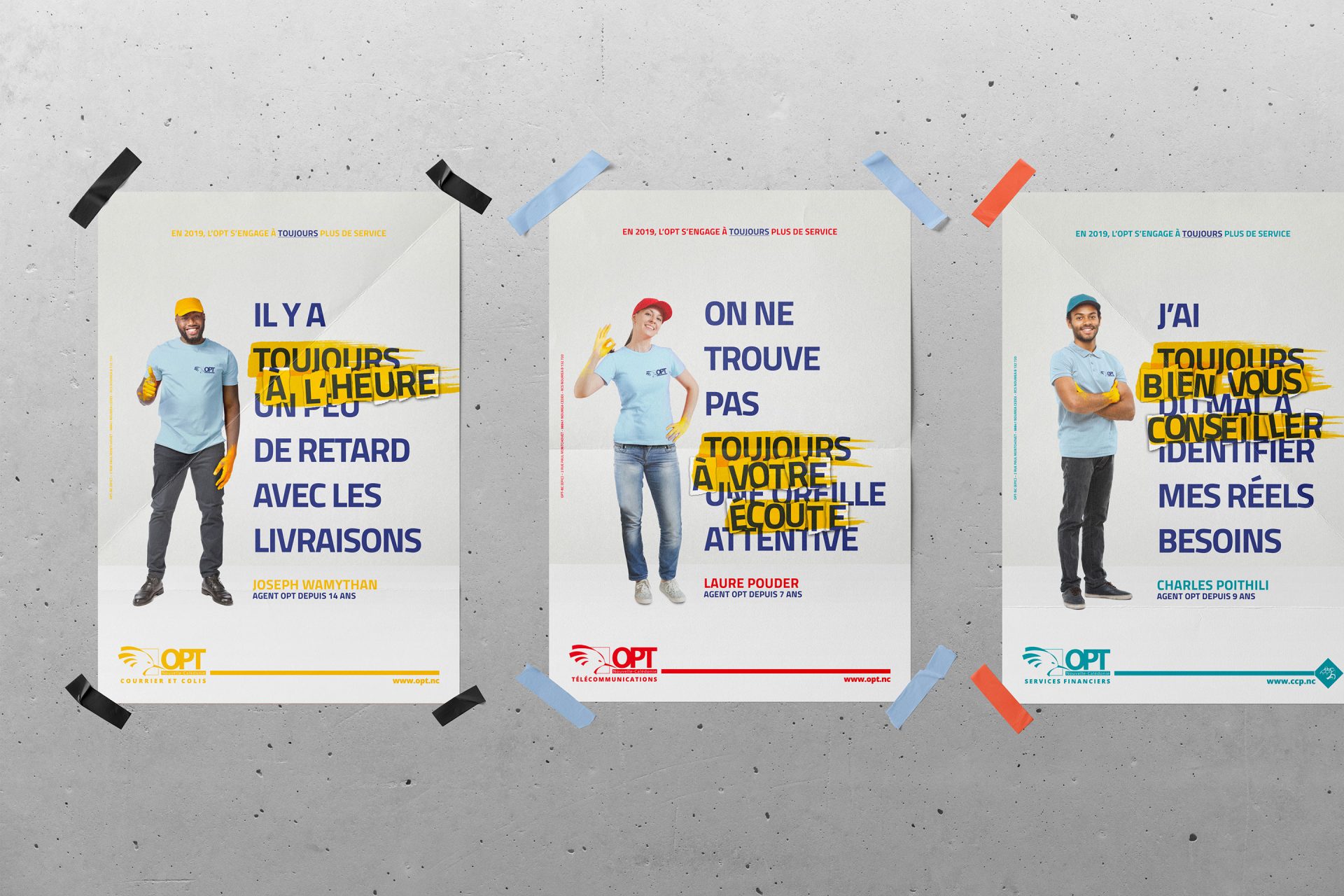 Publicité / campagne / graphisme institutionnelle l’Office des postes et télécommunications de Nouvelle-Calédonie - OPT