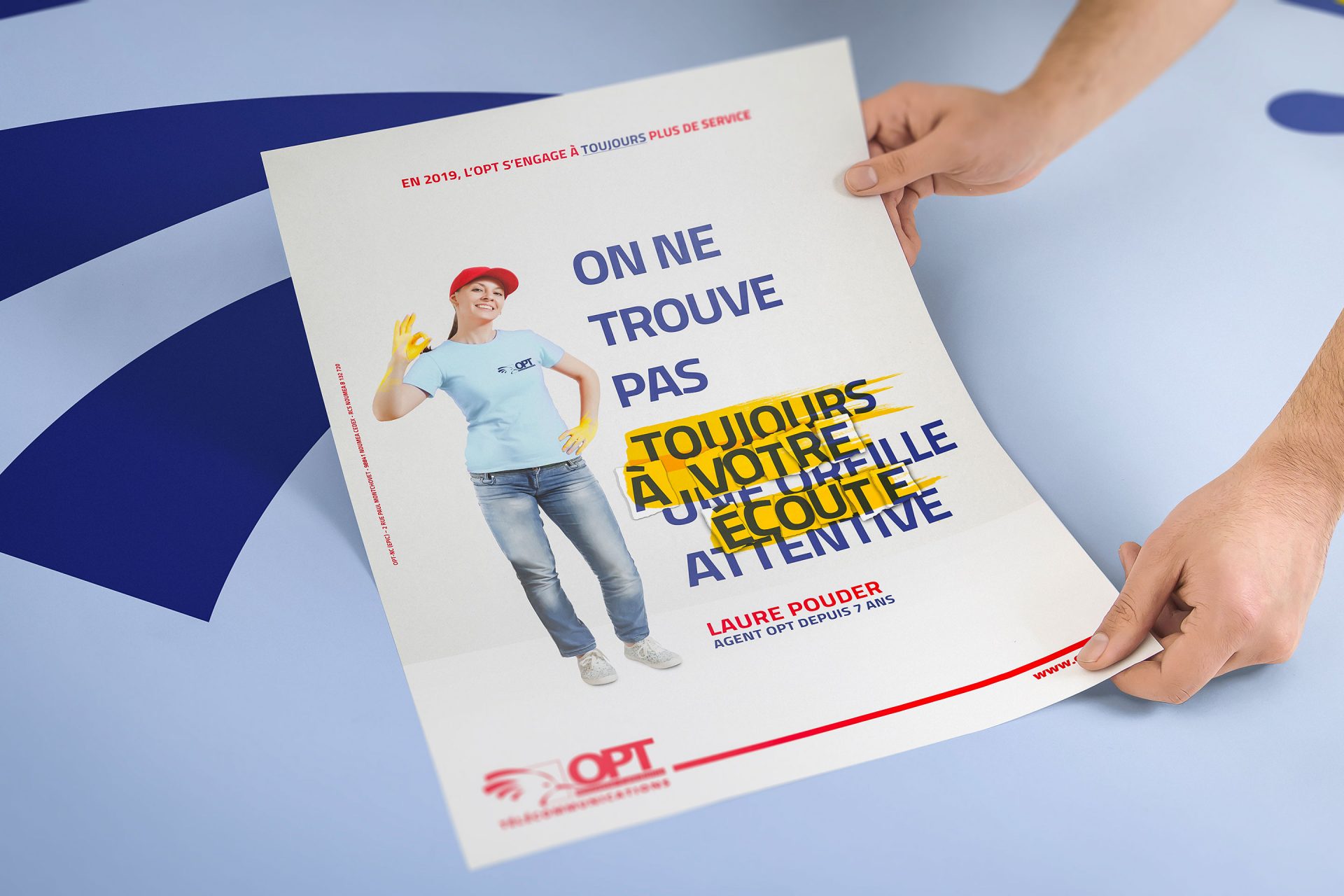 Publicité / campagne / graphisme institutionnelle l’Office des postes et télécommunications de Nouvelle-Calédonie - OPT