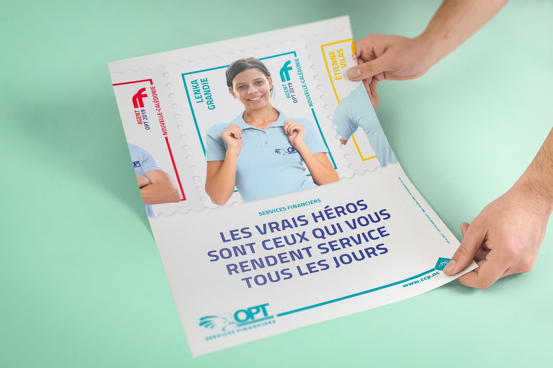 Publicité / campagne / graphisme institutionnelle l’Office des postes et télécommunications de Nouvelle-Calédonie - OPT