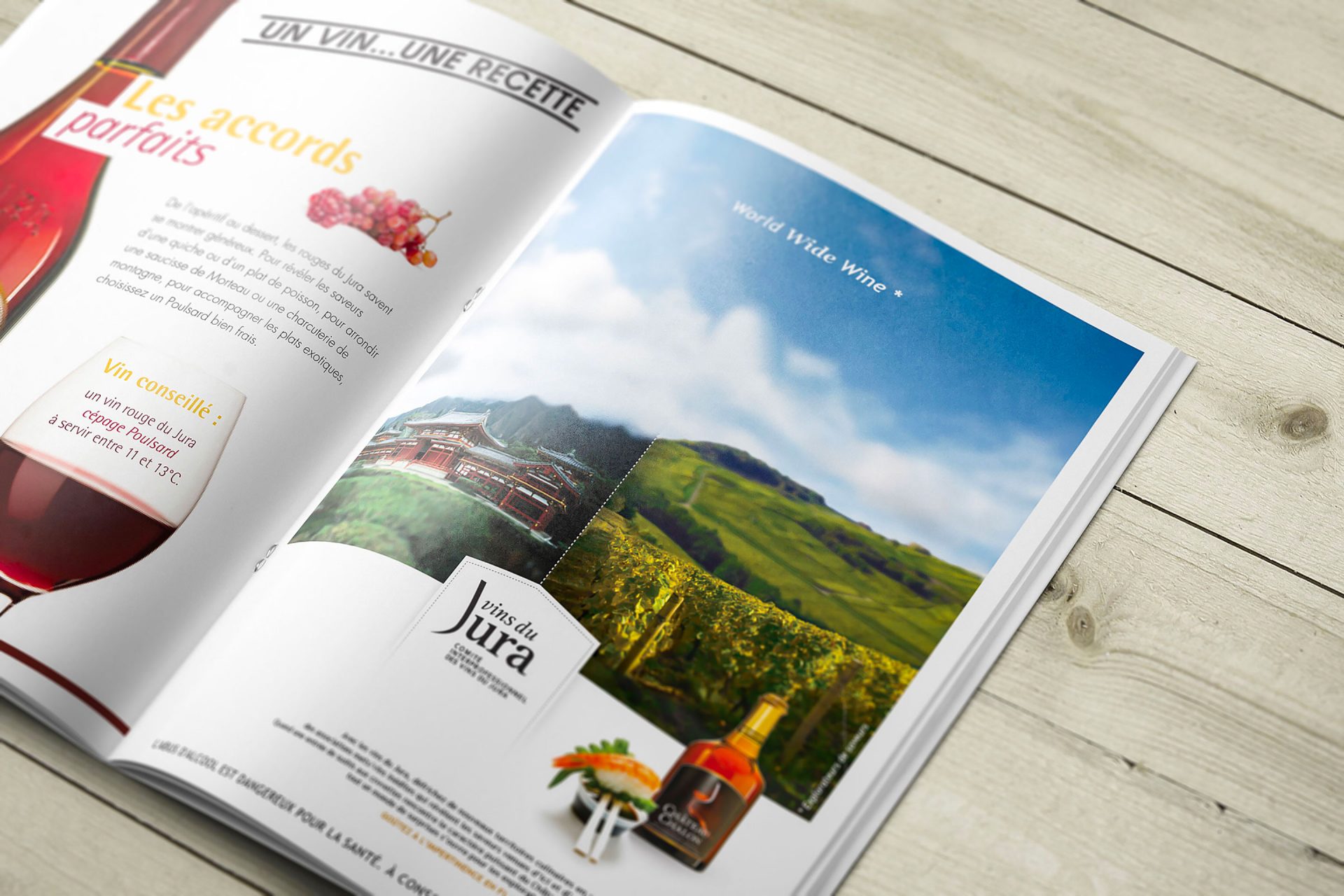 Publicité / Campagne / Identité / édition / webdesign / graphisme pour la communication des Vins du Jura